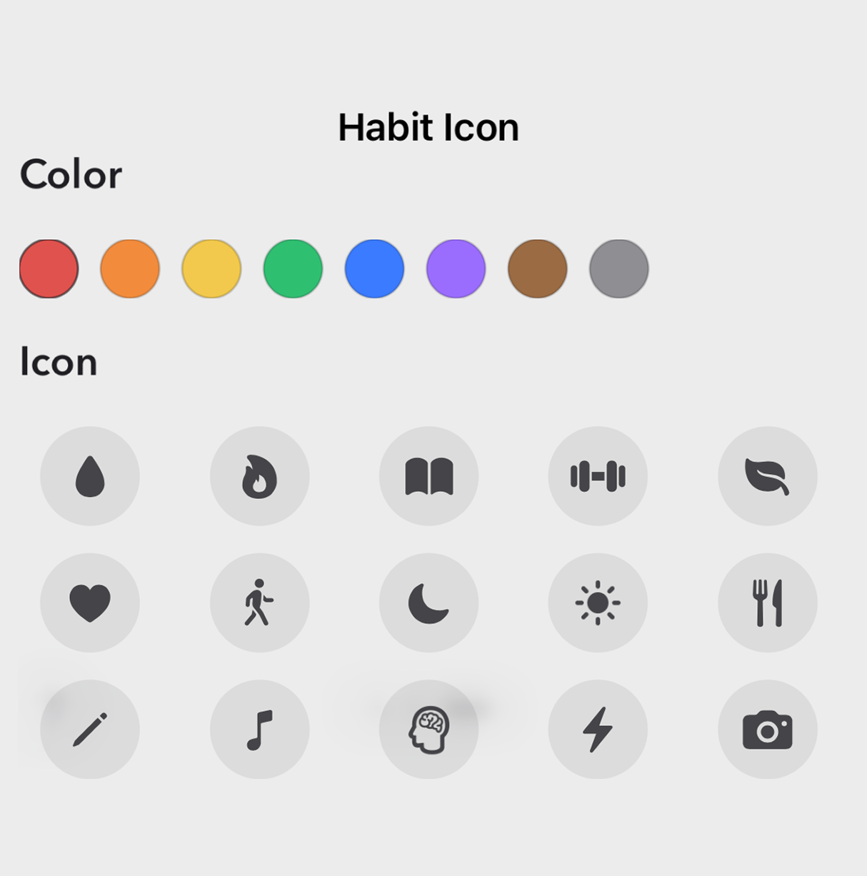 Habits icons
